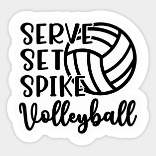 Serve Set Spike Volleyball Sticker